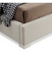 Matrix Bed Frame Fabric Padded Upholstery High Quality Slats Polished Stainless Steel Feet